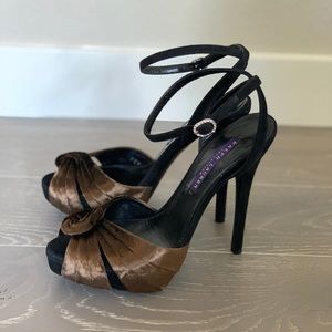 Ralph Lauren Suede Peeptoe Sandals